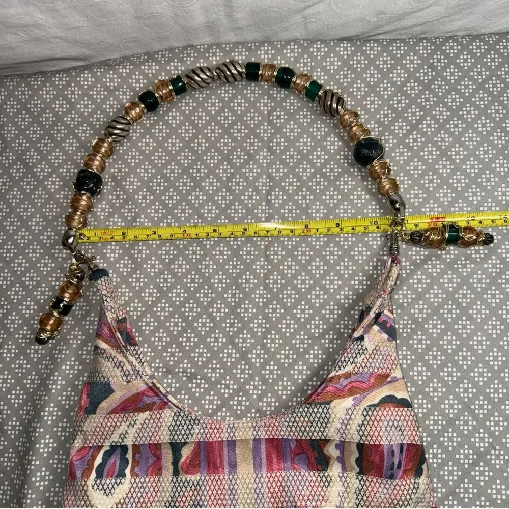Paisley Print My Destiny Purse Handmade, One of a Kind, Glass Beaded Handle - Picture 8 of 12